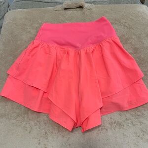 Aerie Coral Skorts with Layered Design